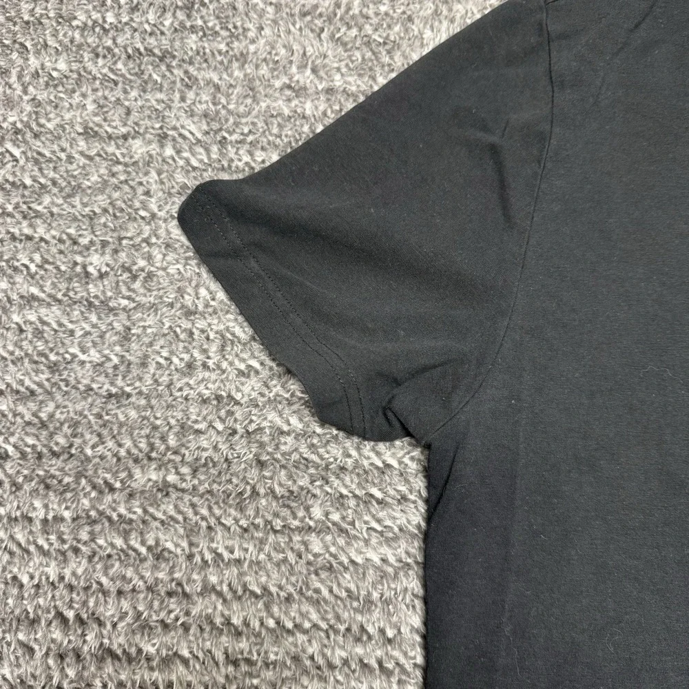 True Religion Polo Shirt Mens Medium Black Collared‎ Ribbed Cuffs Short Sleeve